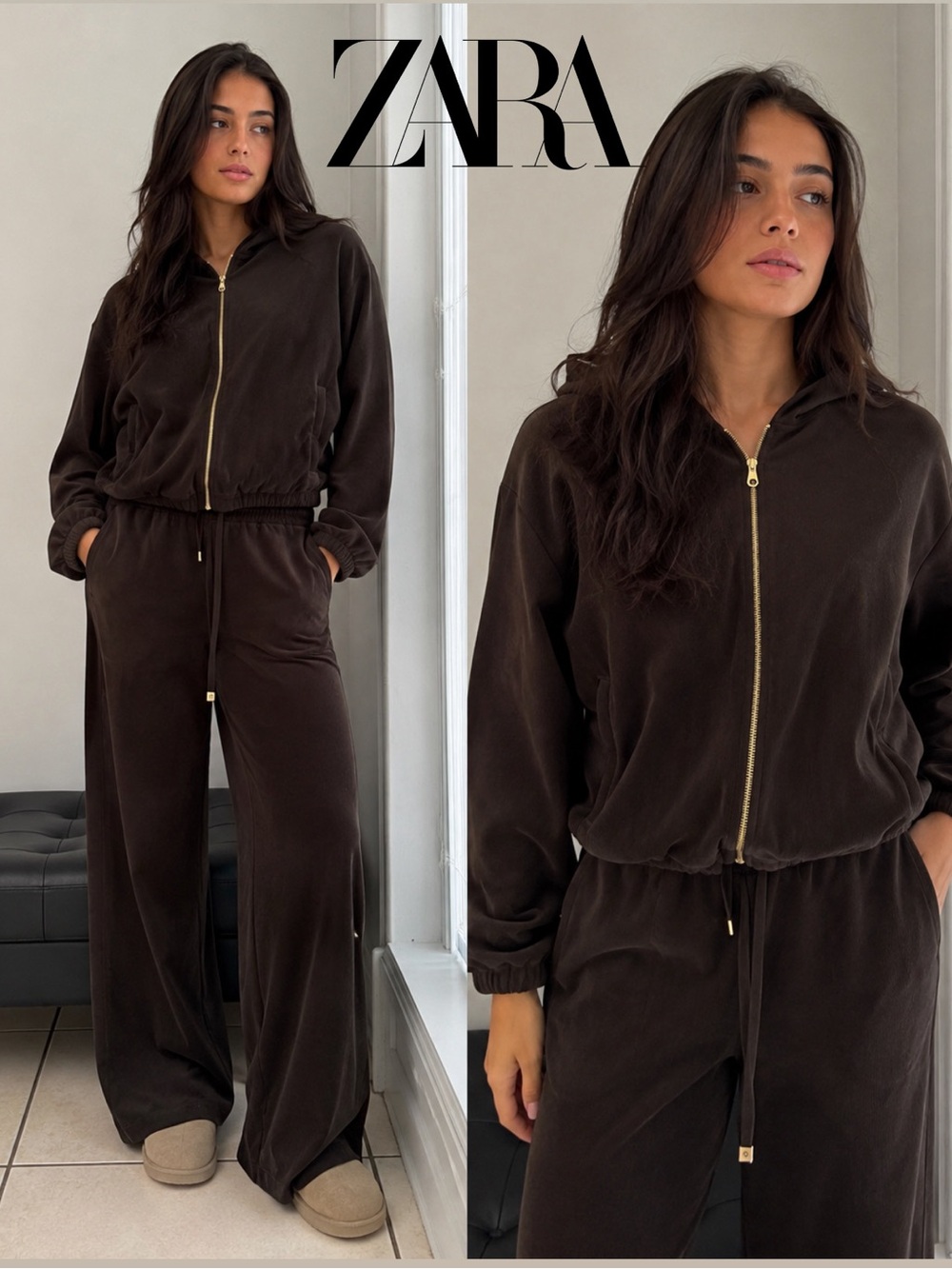 NWT ZARA SET (brown color)